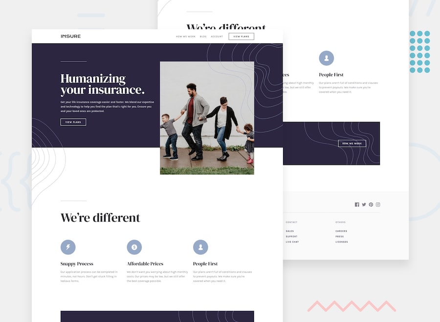 Design preview for the Huddle landing page with alternating feature blocks coding challenge